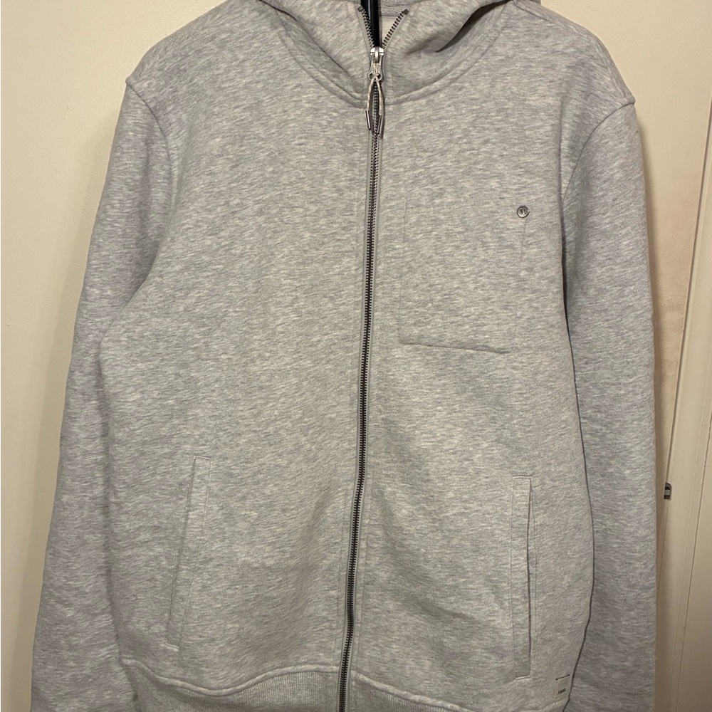 VUORI NWOT “Seaside” Heather Gray Heavyweight Full-Zip Hoodie Organic Cotton S - Picture 2 of 12